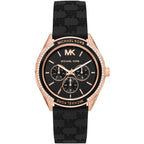 Michael Kors Jessa MK7266 Rose Gold Tone Black Dial Black Rubber Women's Watch