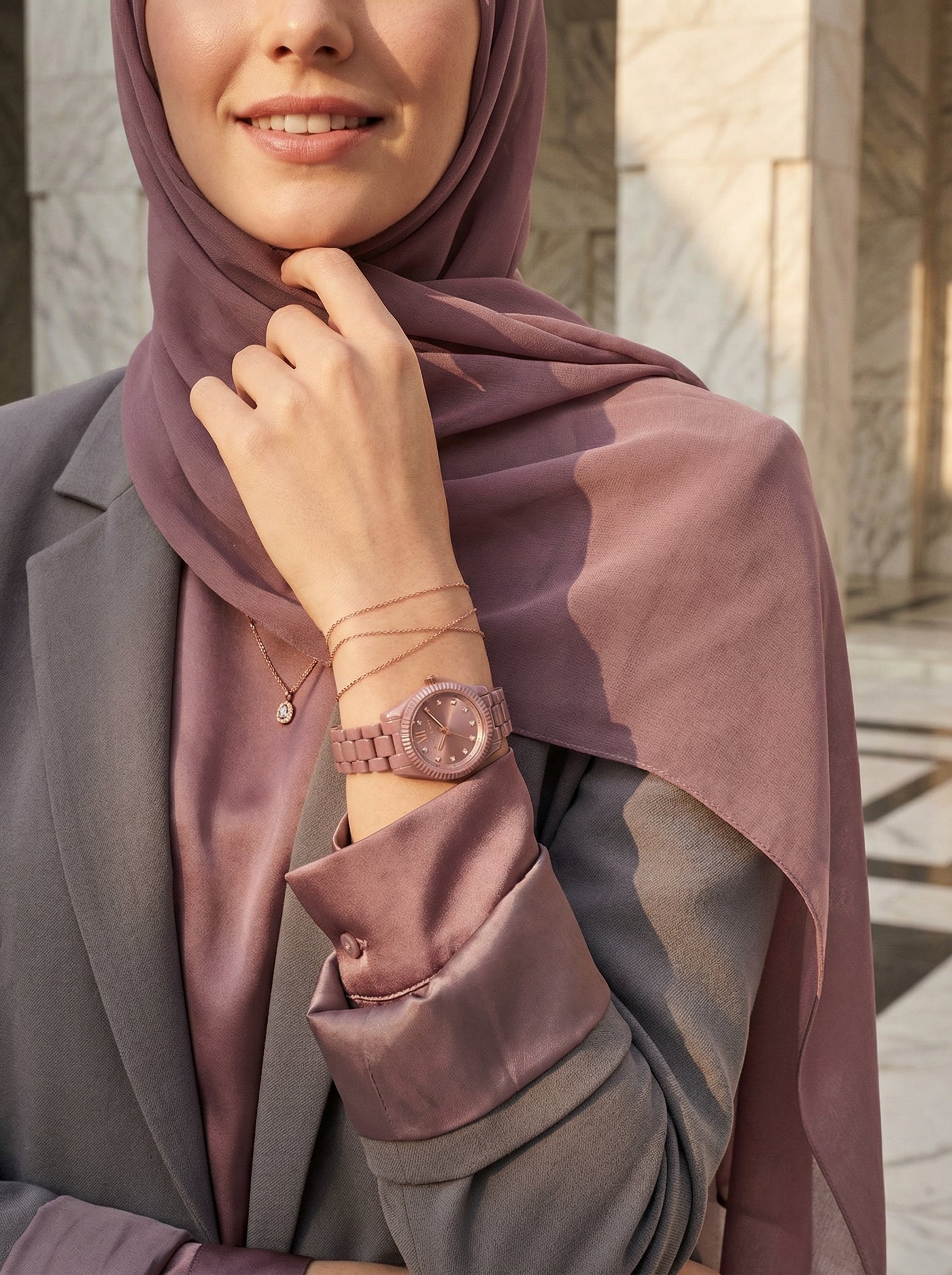 Michael Kors Petite Lexington MK7518LE Limited Edition Dusty Rose Stainless Steel Women's Watch