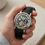 Patek Philippe Men’s Black Sunray Dial Silver-Tone Watch