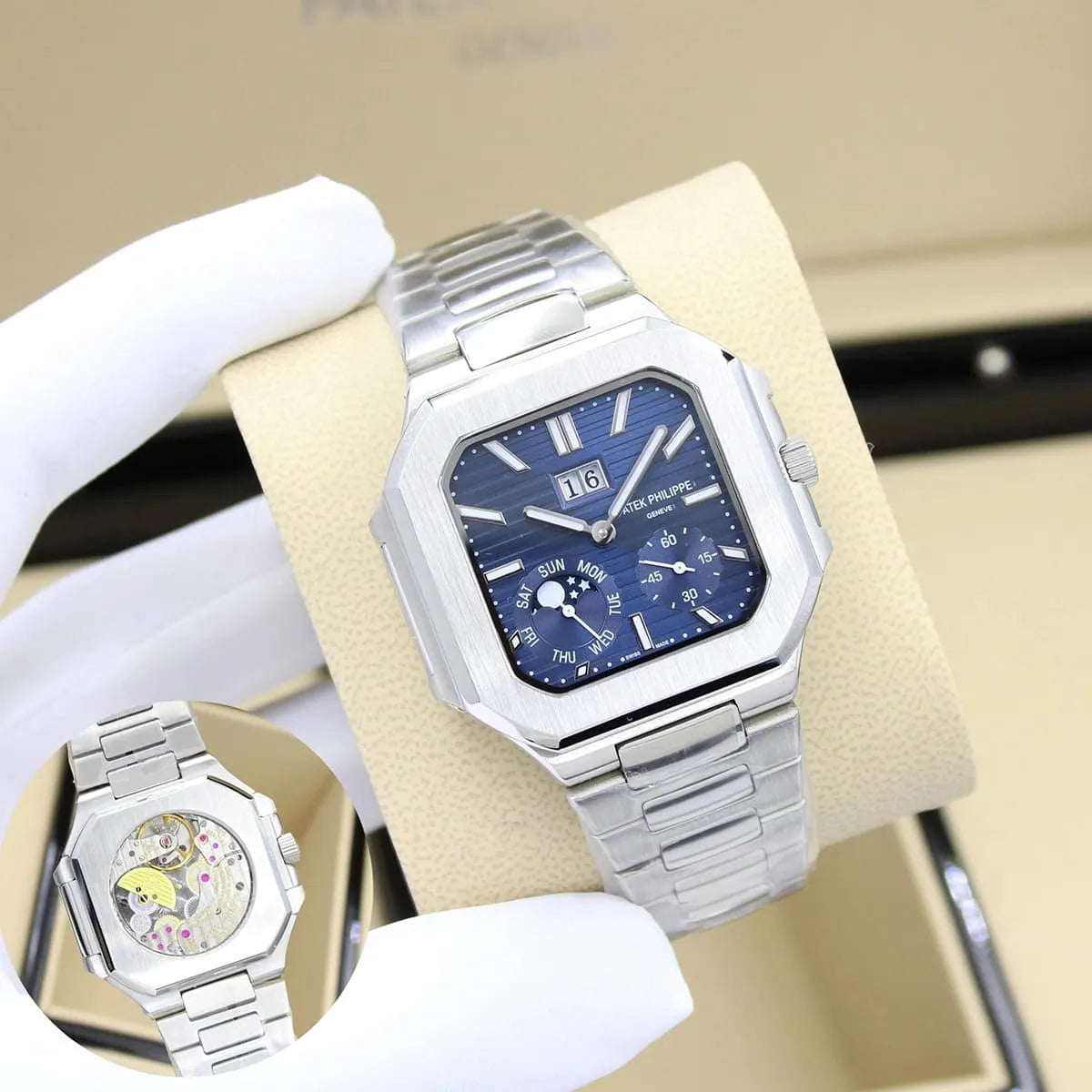 Patek Philippe Men’s Cubitus Blue Dial Moon Phase Watch