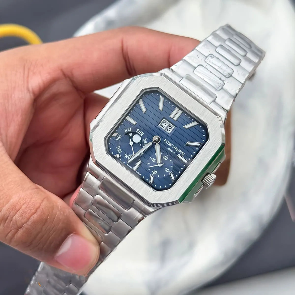Patek Philippe Men’s Cubitus Blue Dial Moon Phase Watch