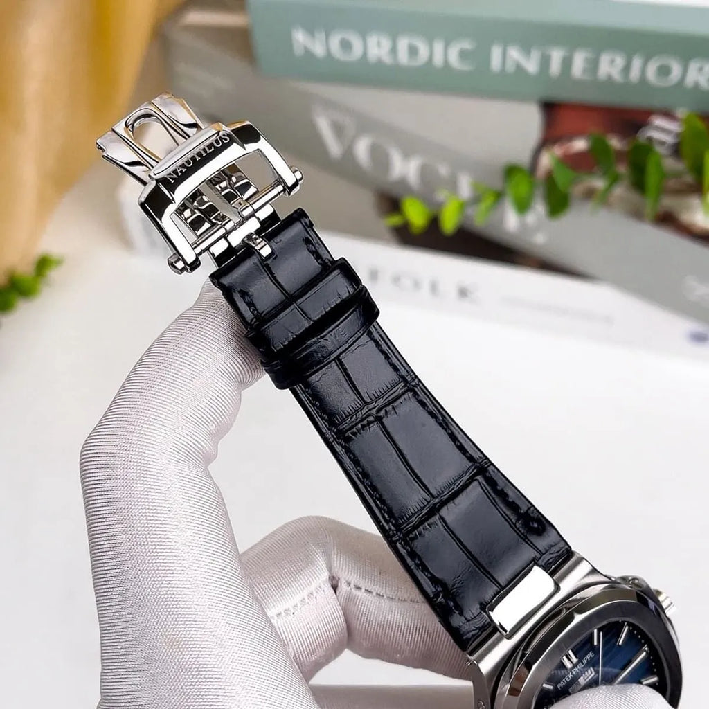 Patek Philippe Men’s Nautilus Blue Dial Annual Calendar Watch