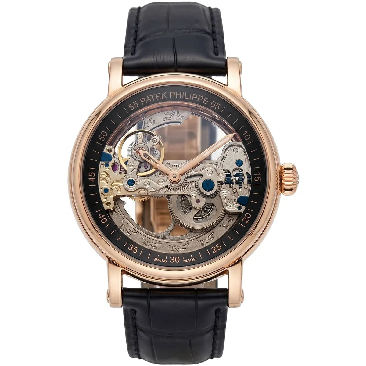 Patek Philippe Men’s Skeleton Dial Rose Gold Tone Watch