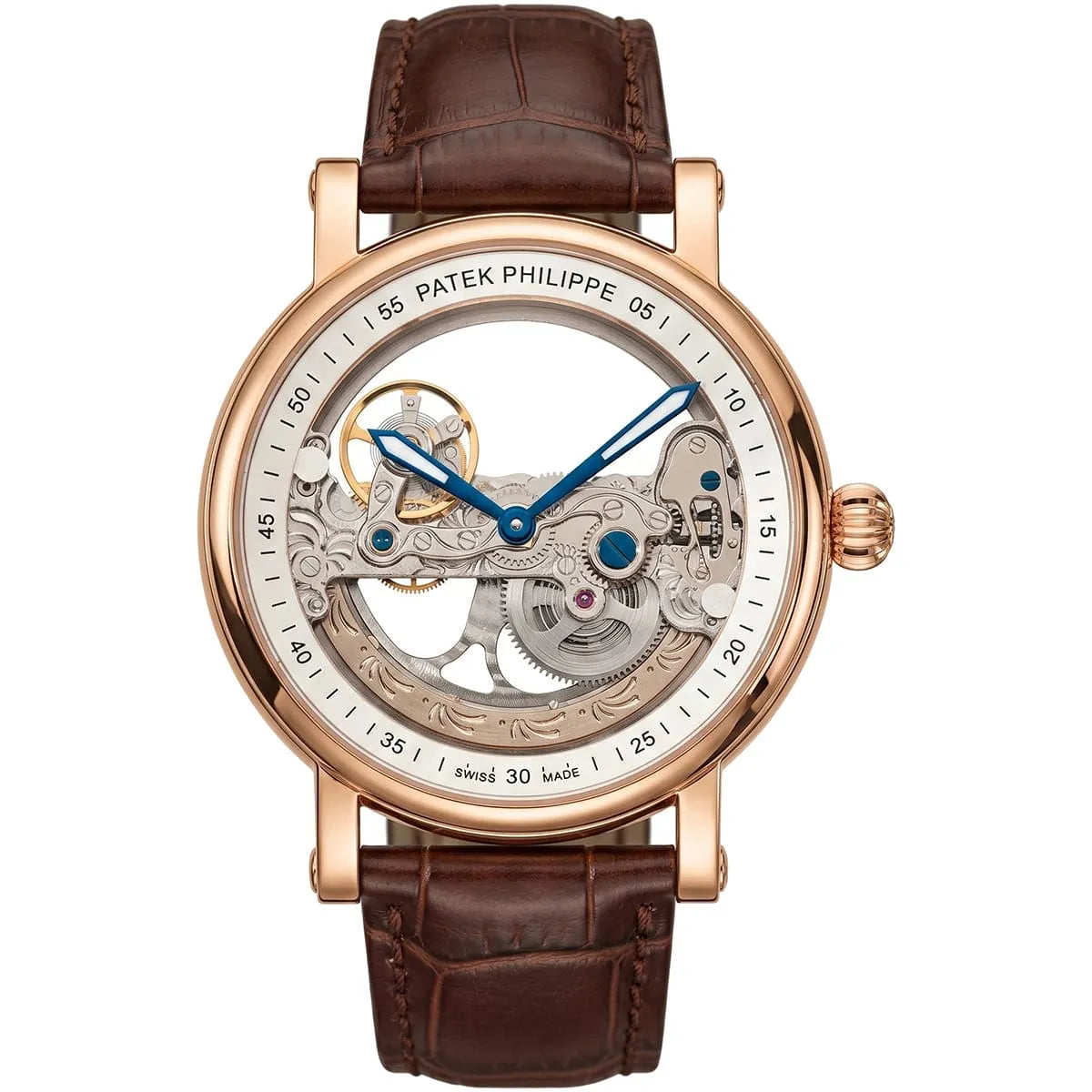 Patek Philippe Men’s Rose Gold Skeleton Watch