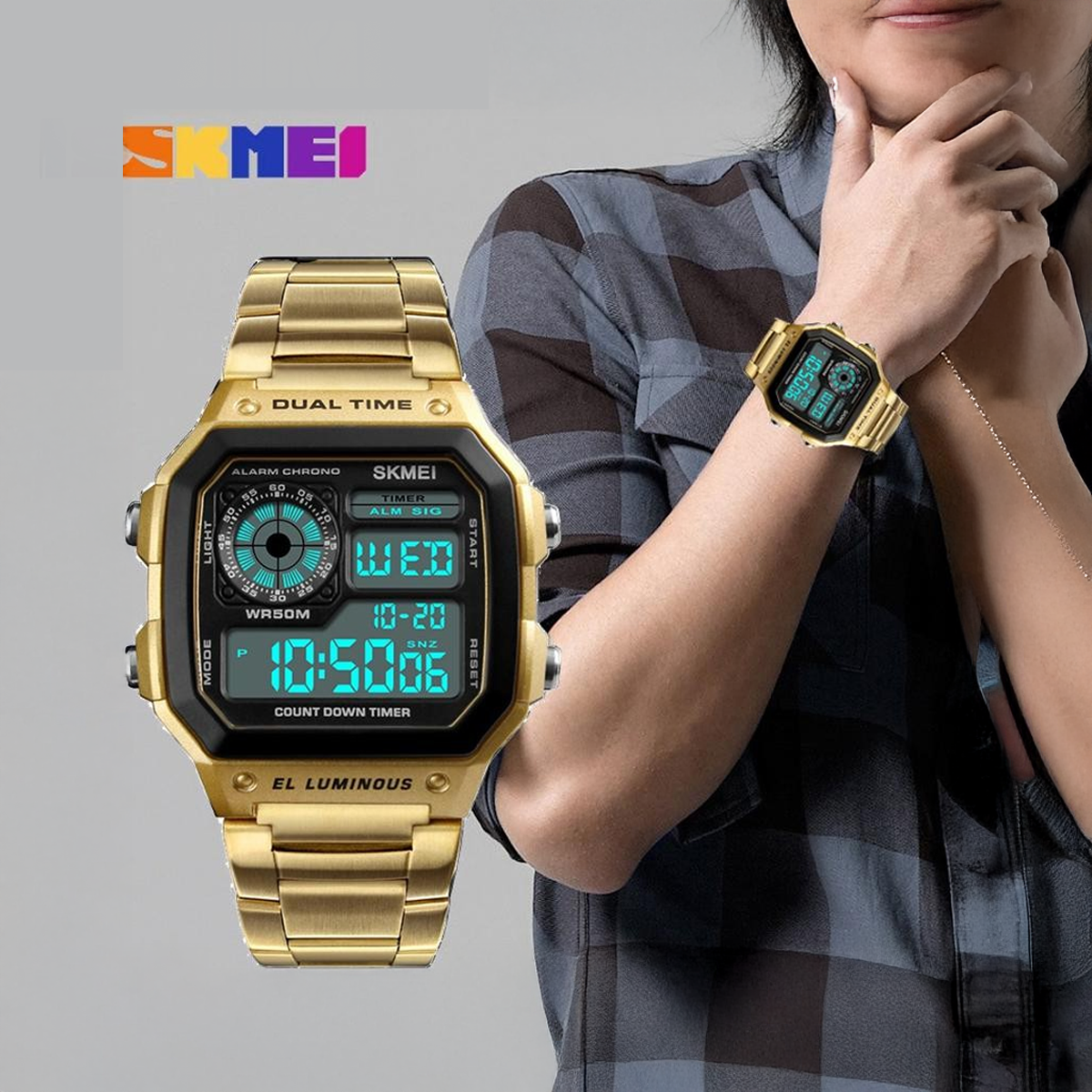 SKMEI Men Sport Waterproof Electronic Digital Watch - 1335