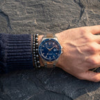 Maserati Sfida R8853140003 Two-Tone Rose Gold Blue Dial Men's Watch