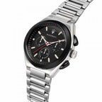 Maserati Triconic R8873639002 Silver-Tone Black Racing Dial Men's Watch