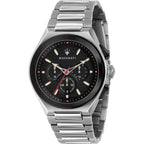 Maserati Triconic R8873639002 Silver-Tone Black Racing Dial Men's Watch