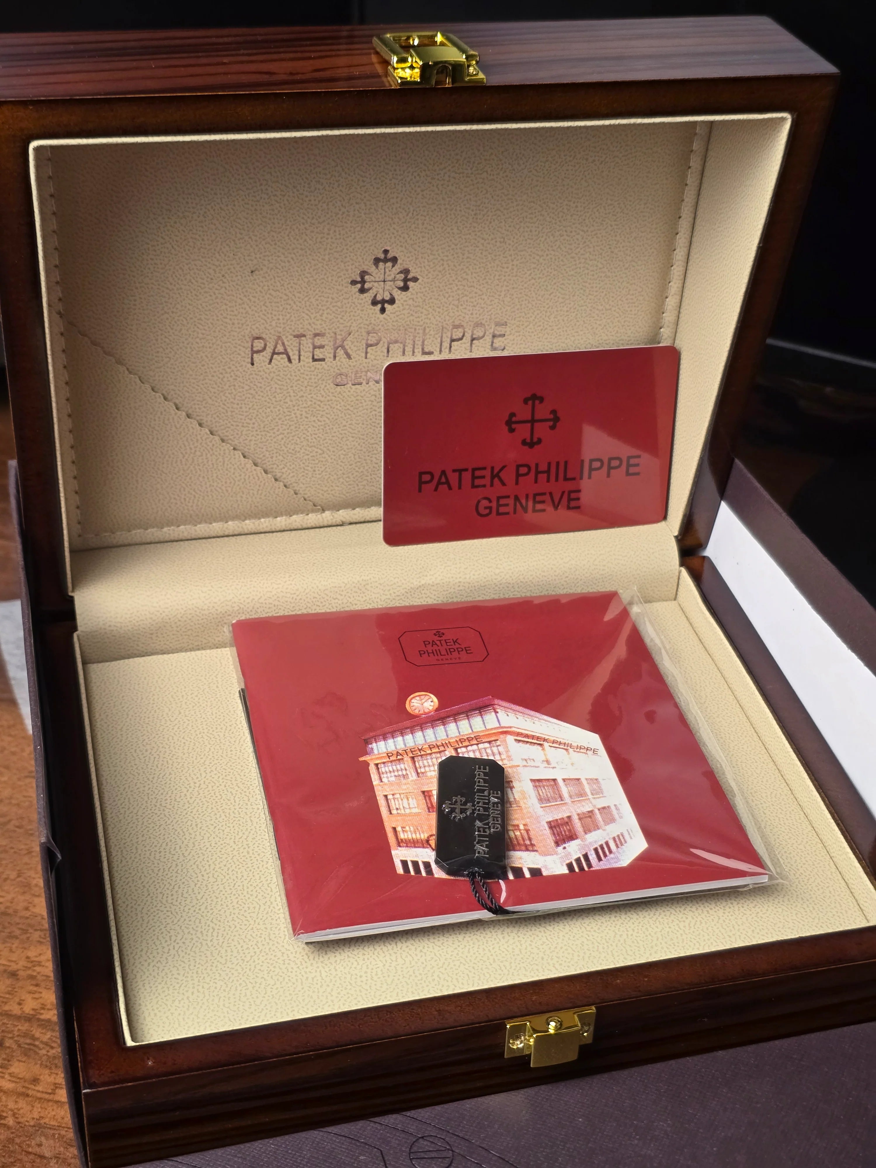 PATEK PHILIPPE CHRONOGRAPH WATCH black WITH STAINLESS STEEL SILVER BELT