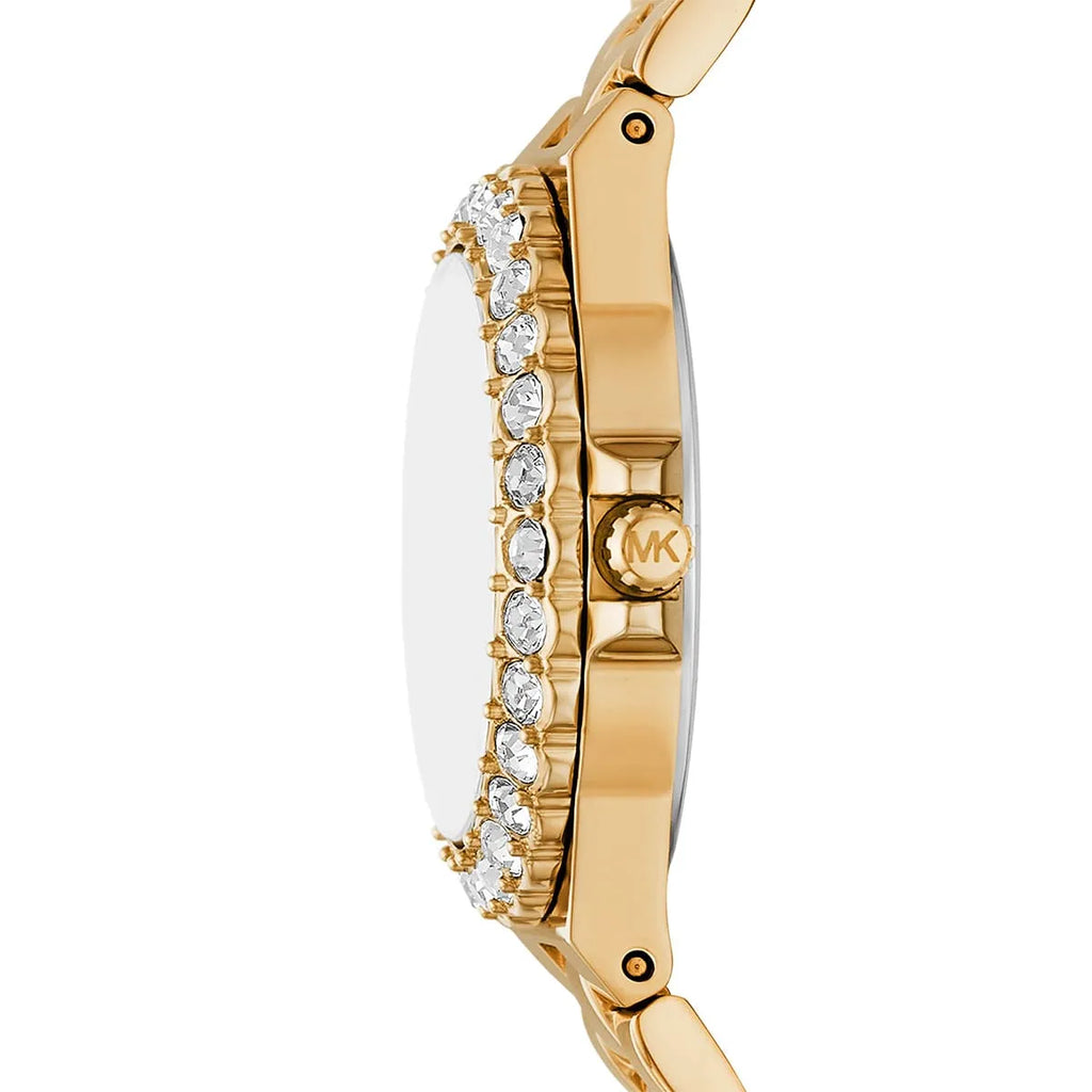 Michael Kors Lennox MK7394 Gold-Tone Watch with Pavé Leopard Print Dial