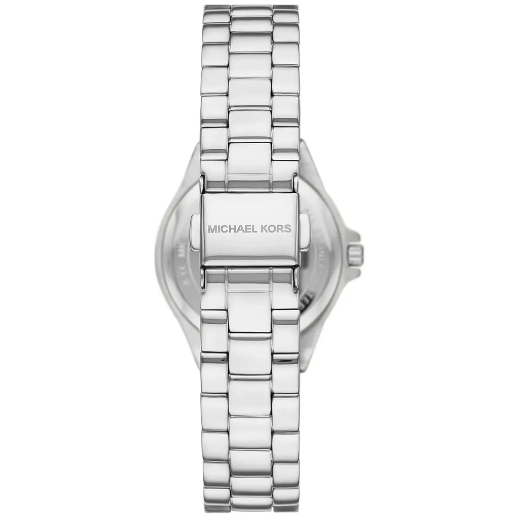 Michael Kors Lennox MK7397 Silver Watch with Navy Blue Dial and Crystal Bezel
