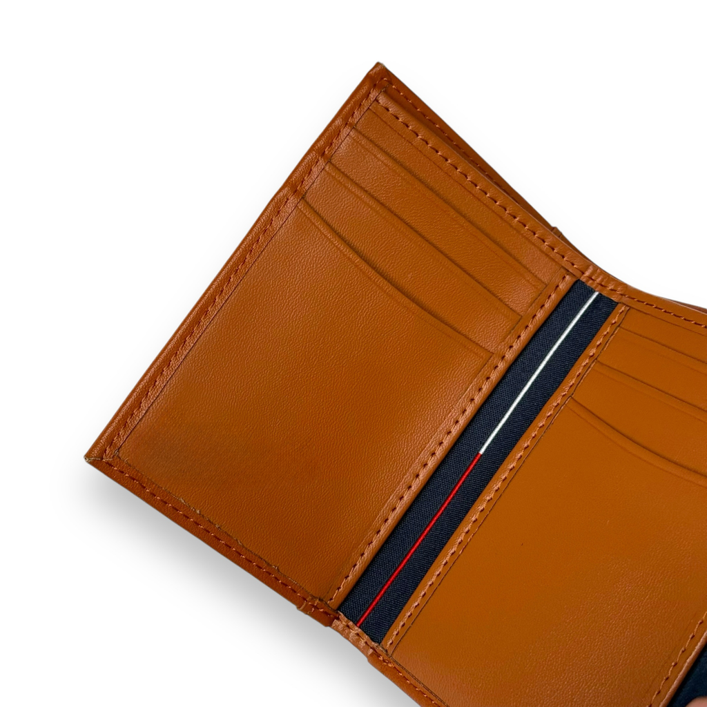 TH Camel Leather Trifold Wallet For Men 2#
