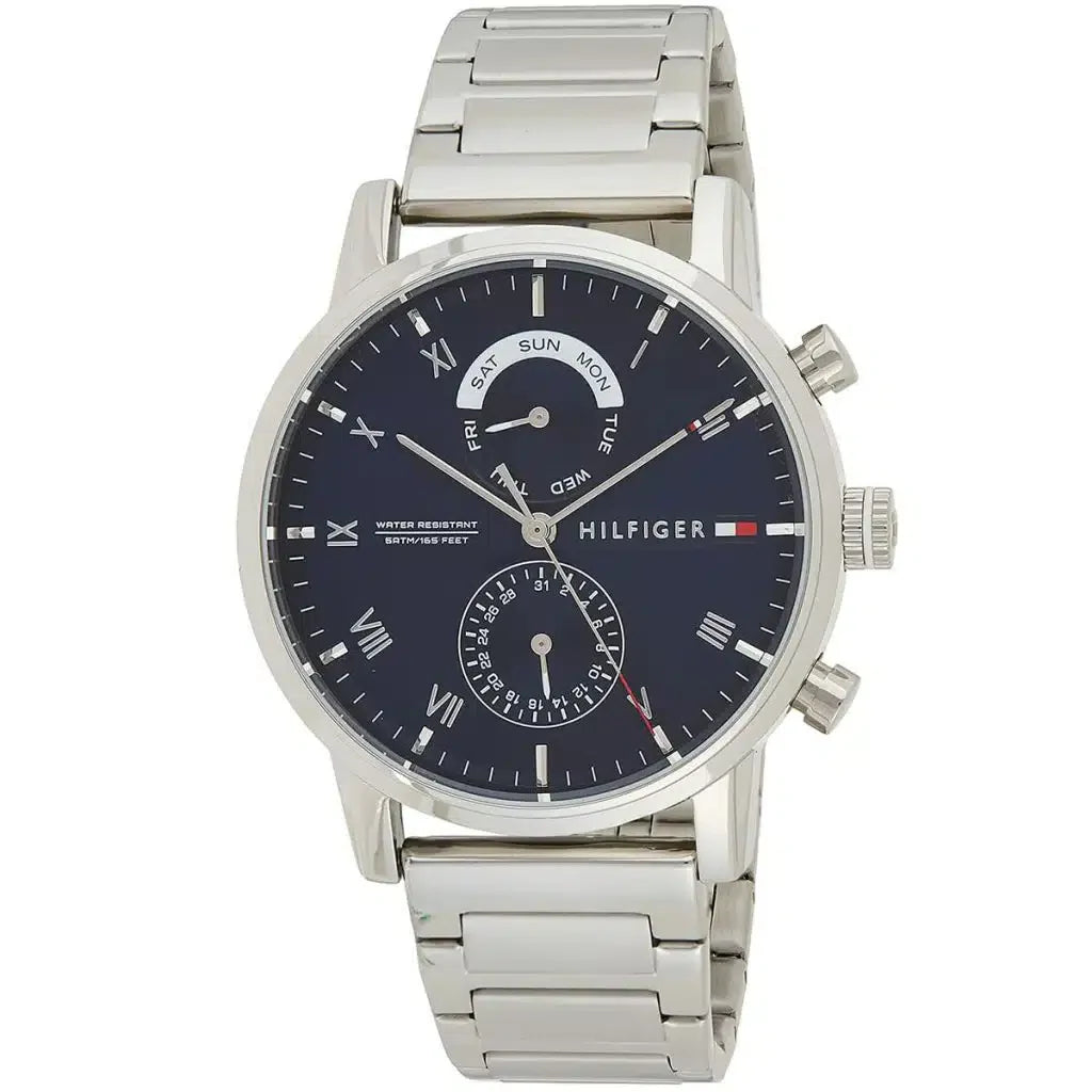 Tommy Hilfiger Kane 1710401 Silver Case Blue Dial Steel Men's Watch