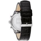 Tommy Hilfiger Sawyer 1710424 Silver Case Black Dial Black Leather Men's Watch