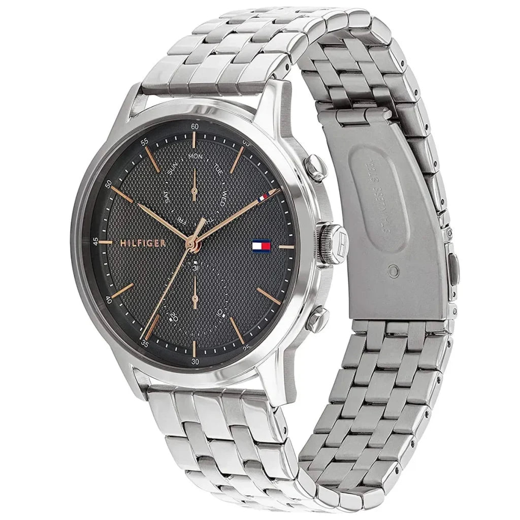 Tommy Hilfiger Easton 1710431 Silver Case Grey Dial Rose Gold Accents Men's Watch