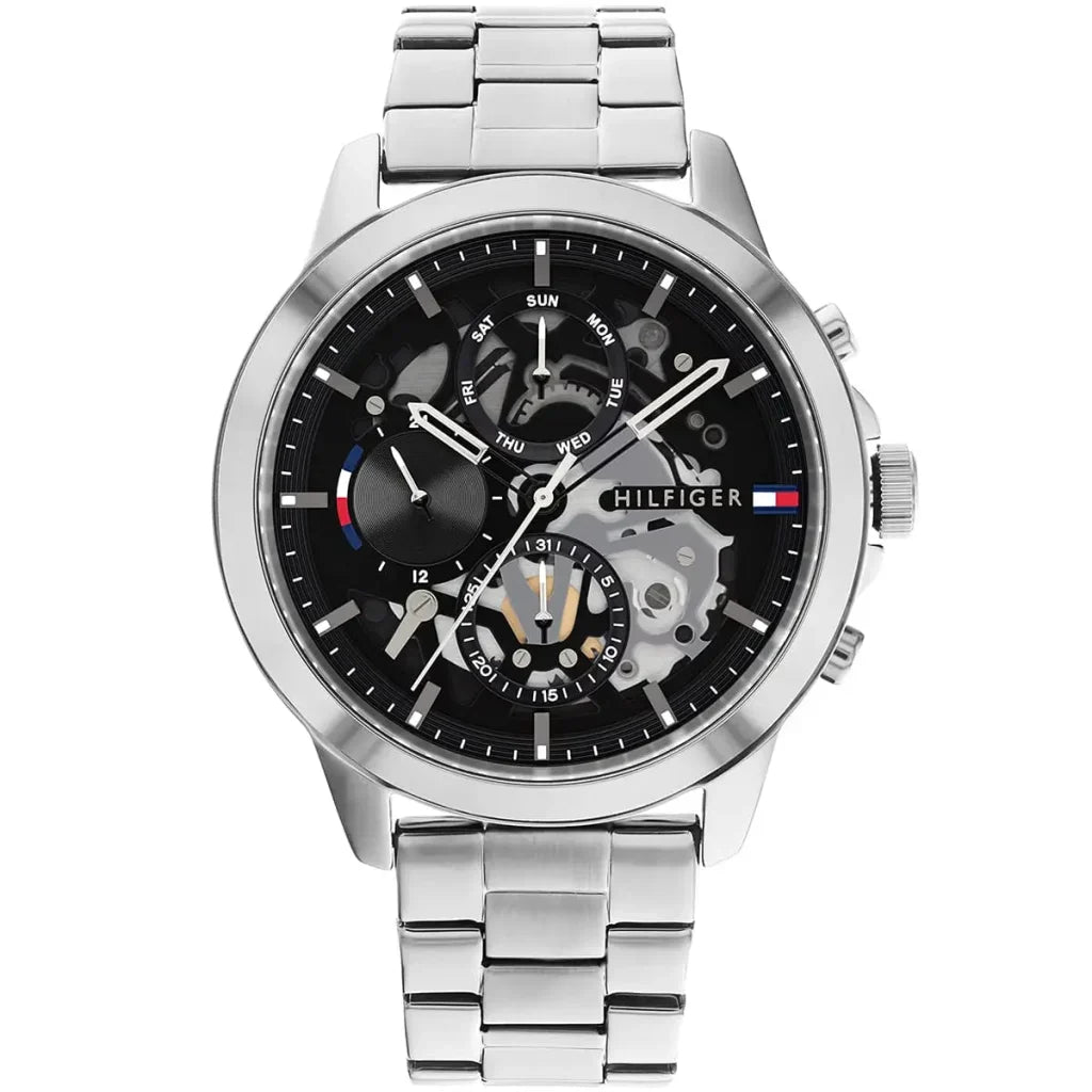 Tommy Hilfiger Henry 1710477 Men's Silver Steel Skeleton Dial Watch