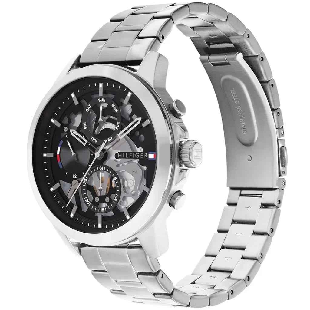 Tommy Hilfiger Henry 1710477 Men's Silver Steel Skeleton Dial Watch