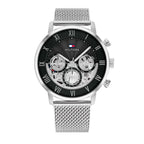 Tommy Hilfiger Owen 1710708 Silver Mesh Skeleton Dial Men's Watch