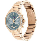 Tommy Hilfiger Kennedy 1782386 Women's Rose Gold Steel Watch with Blue Dial