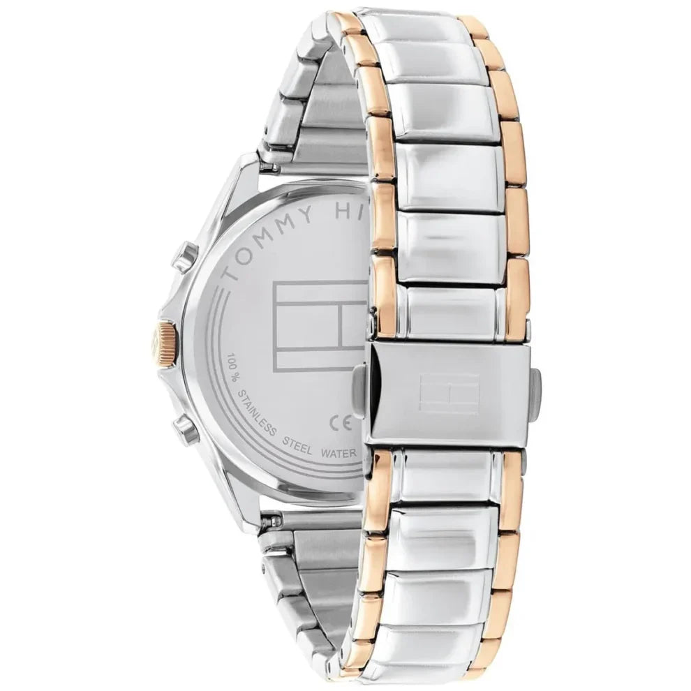 Tommy Hilfiger Quinn 1782415 Two-Tone Silver & Rose Gold Semi-Skeleton Women's Watch