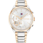 Tommy Hilfiger Quinn 1782415 Two-Tone Silver & Rose Gold Semi-Skeleton Women's Watch