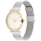 Tommy Hilfiger Pippa 1782667 Silver Mesh White Dial Gold Bezel Women's Watch