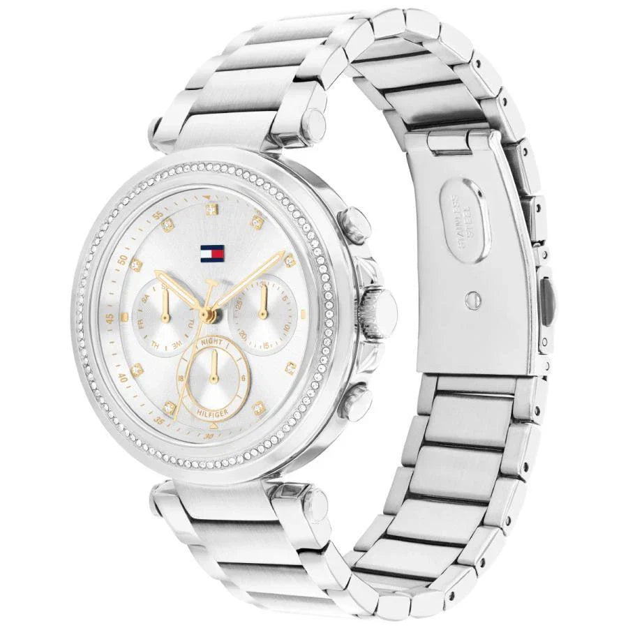 Tommy Hilfiger Emily 1782701 Silver Case Silver Dial Crystal Bezel Women's Watch