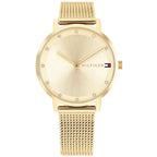 Tommy Hilfiger Pippa 1782728 Full Gold Mesh Crystal Markers Women's Watch