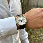Tommy Hilfiger Oliver 1791305 Silver Case White Dial Black Leather Men's Watch