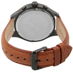 Tommy Hilfiger Gavin 1791470 Black Case Black Dial Light Brown Leather Men's Watch