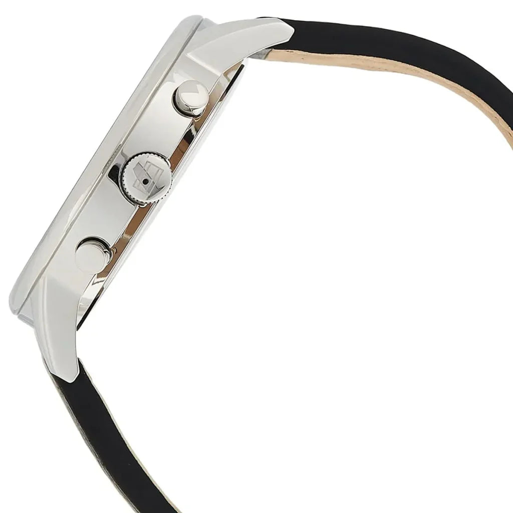 Tommy Hilfiger Kyle 1791630 Silver Case Black Dial Black Leather Men's Watch
