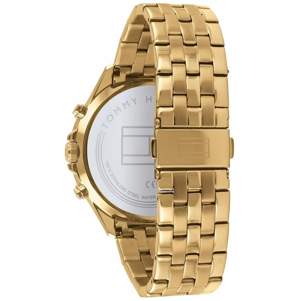 Tommy Hilfiger West 1791708 Gold Case Black Dial Gold Stainless Steel Men's Watch