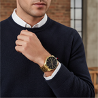Tommy Hilfiger West 1791708 Gold Case Black Dial Gold Stainless Steel Men's Watch