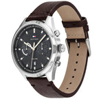 Tommy Hilfiger 1791729 Dual Time Grey Dial Men's Brown Leather Watch