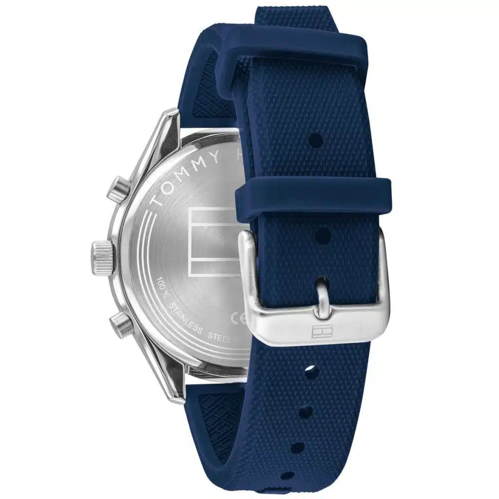 Tommy Hilfiger Bennett 1791781 Silver Case Blue Dial Blue Silicone Men's Watch