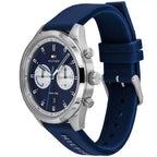 Tommy Hilfiger Bennett 1791781 Silver Case Blue Dial Blue Silicone Men's Watch