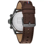 Tommy Hilfiger Trent 1791809 Gunmetal Case Green Dial Brown Leather Men's Watch
