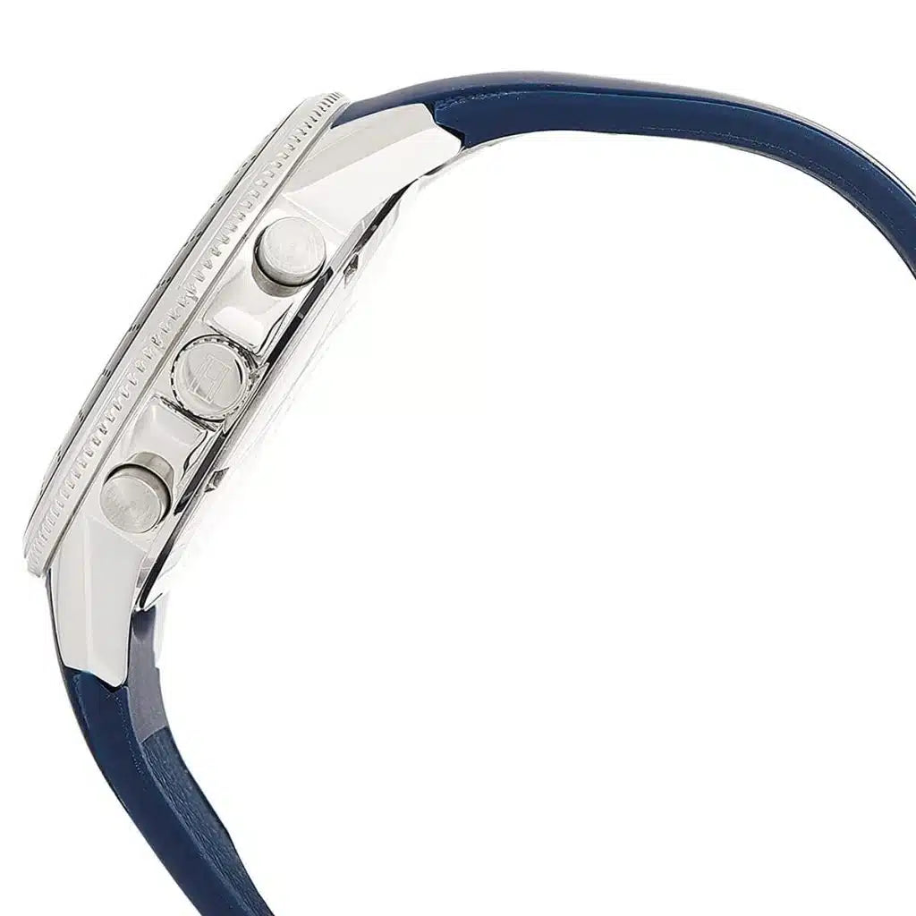 Tommy Hilfiger Aiden 1791859 Silver Case Blue Dial Blue Silicone Men's Watch