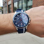 Tommy Hilfiger Aiden 1791859 Silver Case Blue Dial Blue Silicone Men's Watch
