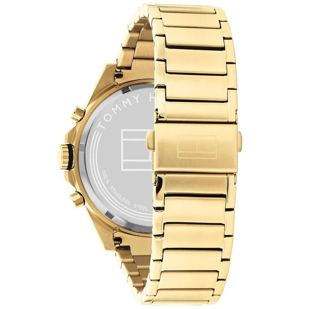 Tommy Hilfiger Damon 1791974 Multi-Function Black Dial Men's Gold-Tone Watch