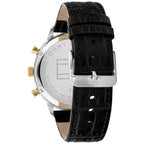 Tommy Hilfiger Leonard 1791986 Two-Tone Case Black Dial Black Leather Men's Watch