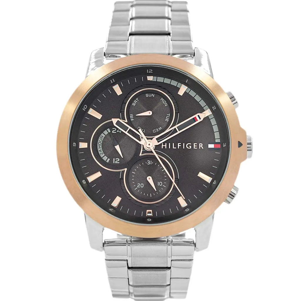 Tommy Hilfiger Jameson 1792050 Silver & Rose Gold Grey Dial Men's Watch