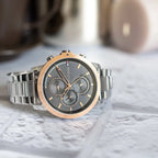 Tommy Hilfiger Jameson 1792050 Silver & Rose Gold Grey Dial Men's Watch