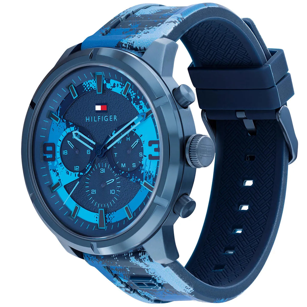Tommy Hilfiger Wild 1792073 Blue Camo Silicone Men's Watch (50mm)