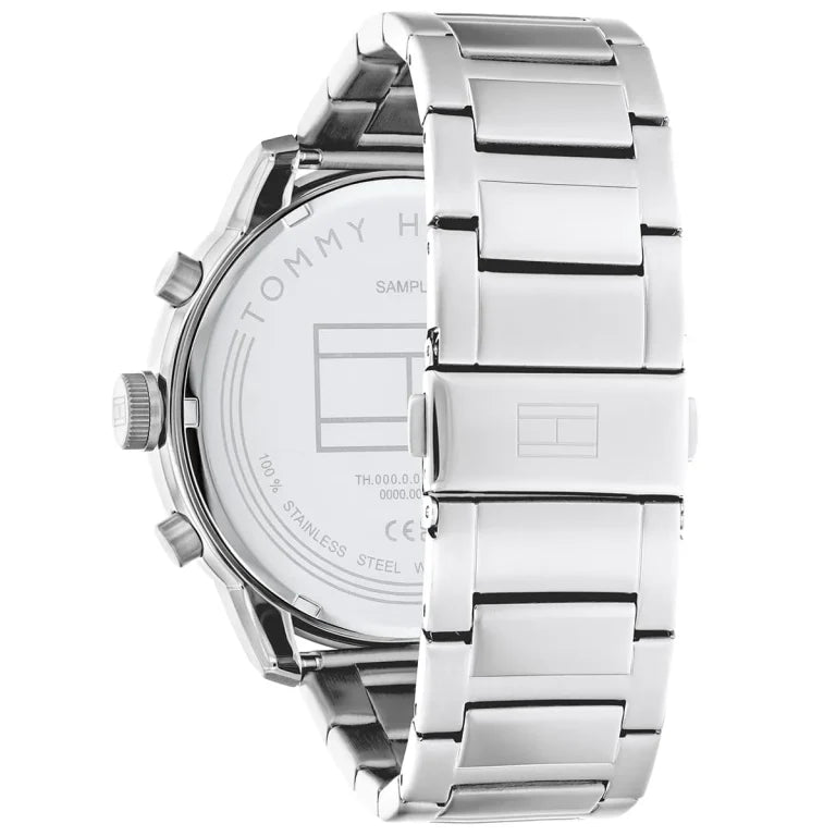 Tommy Hilfiger Wild 1792077 Silver Case Blue Textured Dial Steel Men's Watch (50mm)