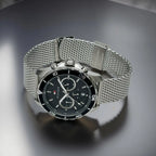 Tommy Hilfiger Jordan 1792092 Silver Mesh Strap Black Dial Men's Watch