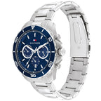 Tommy Hilfiger Jordan 1792094 Silver Case Blue Dial Dual Time Men's Watch
