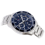 Tommy Hilfiger Jordan 1792094 Silver Case Blue Dial Dual Time Men's Watch