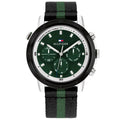 Tommy Hilfiger Banks 1792107 Men's Silver Case Green Dial NATO Strap Watch