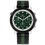 Tommy Hilfiger Banks 1792107 Men's Silver Case Green Dial NATO Strap Watch